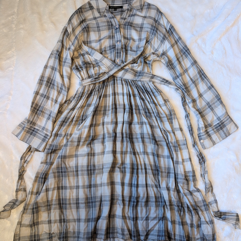 DownEast Plaid Midi Dress